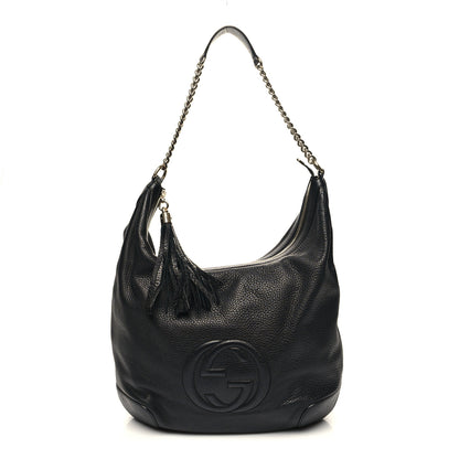 Gucci Pebbled Calfskin Medium Soho Chain Hobo Black 1 of 10