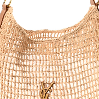 Saint Laurent Raffia Calfskin Oxalis Shoulder Bag Naturale Vintage Brown 8 of 10