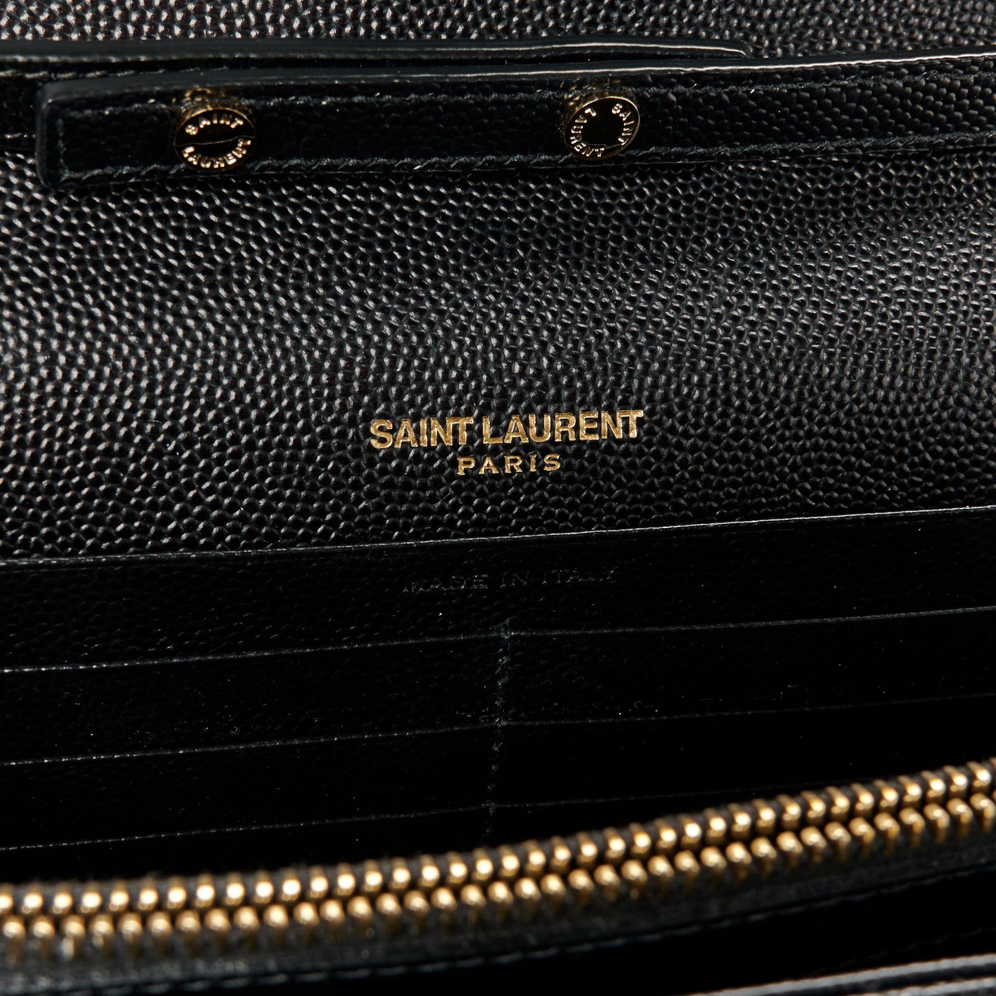 Grain De Poudre Matelasse Chevron Monogram Chain Wallet Black