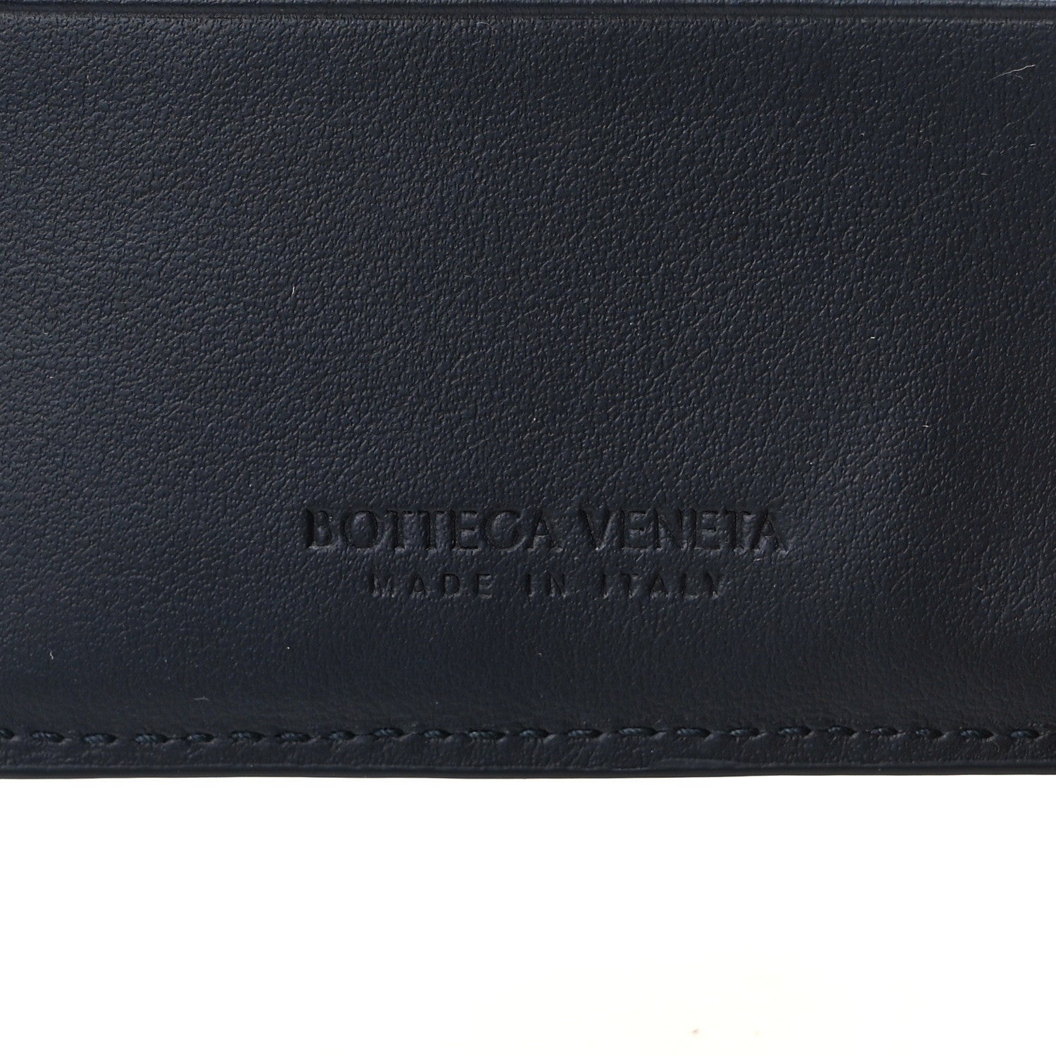 Bottega Veneta Hickory Denim Maxi Intrecciato Bi-Fold Wallet Navy White 6 of 6