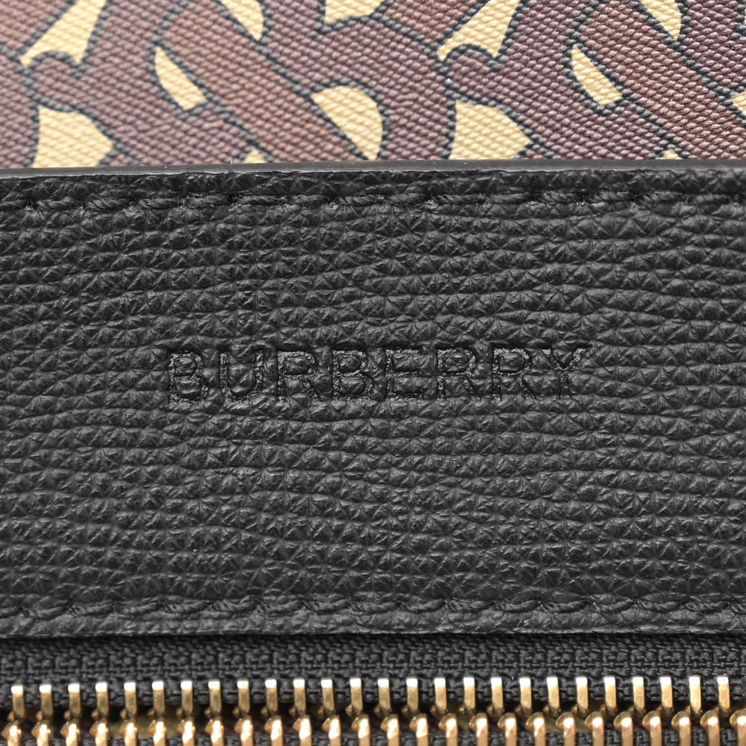 Burberry Calfskin TB Motif Embossed Medium Tote Black 6 of 11