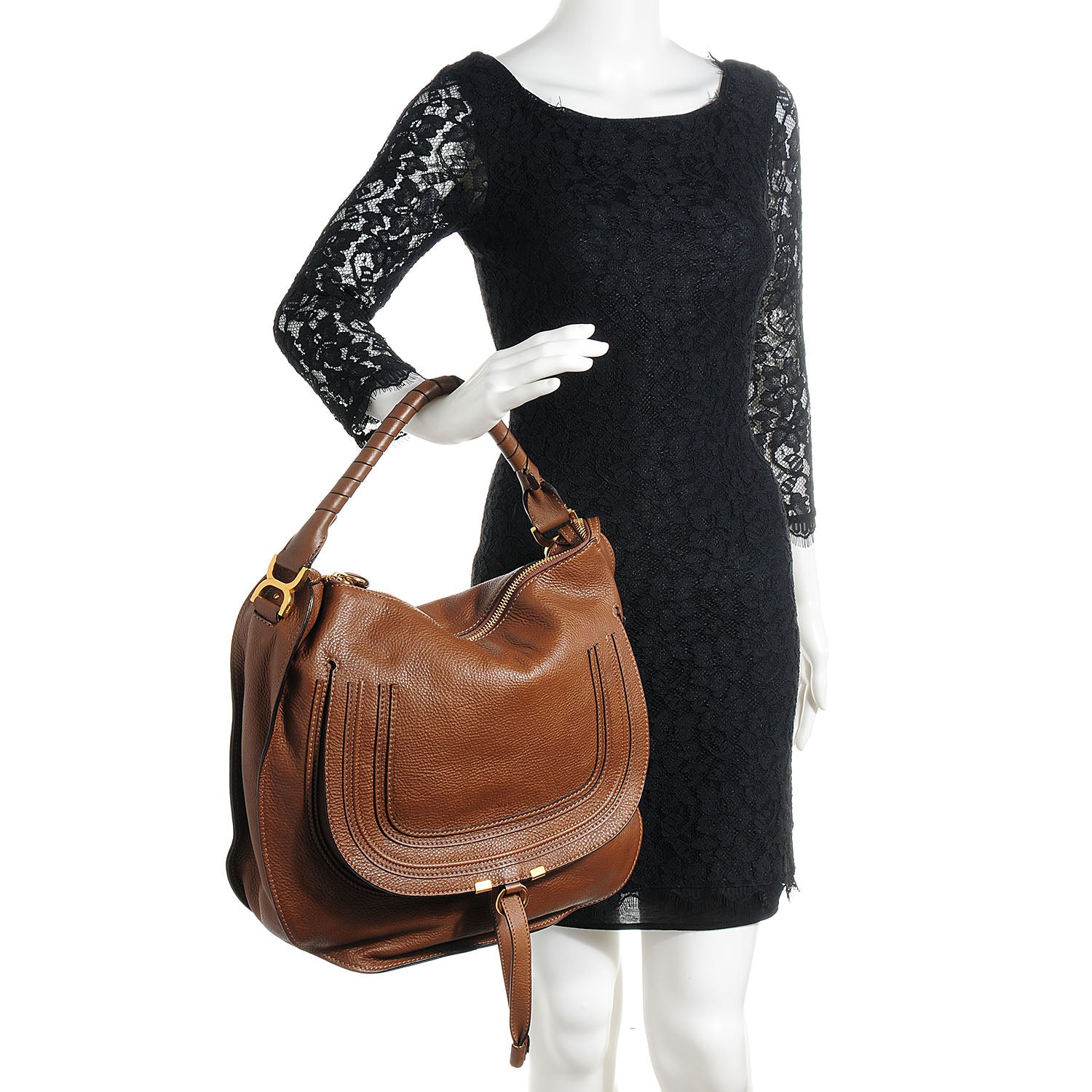 Chloe Calfskin Medium Marcie Hobo Brown Seed 2 of 11