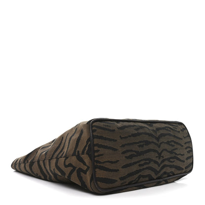 Fendi Canvas Tiger Print Tote Brown 4 of 11