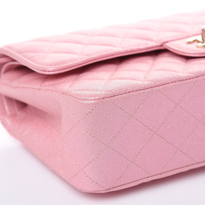 Chanel Iridescent Caviar Quilted Medium Double Flap Rose Pink 8 of 10