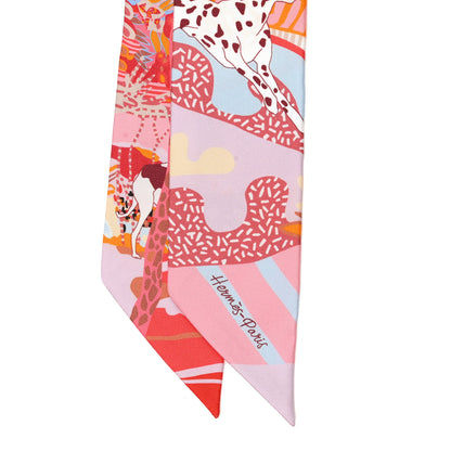 Hermes Silk En Liberte Twilly Rose Bleu Rouge 4 of 4