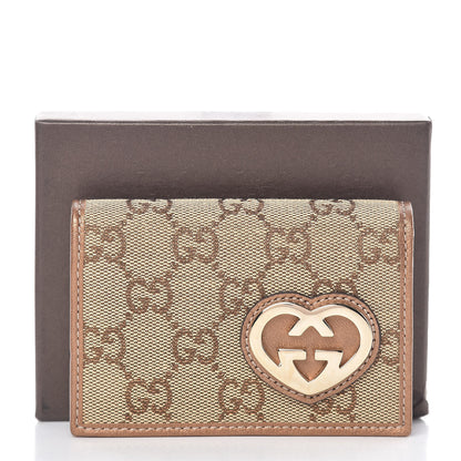 Gucci Monogram Lovely Heart Card Case Gold 9 of 9