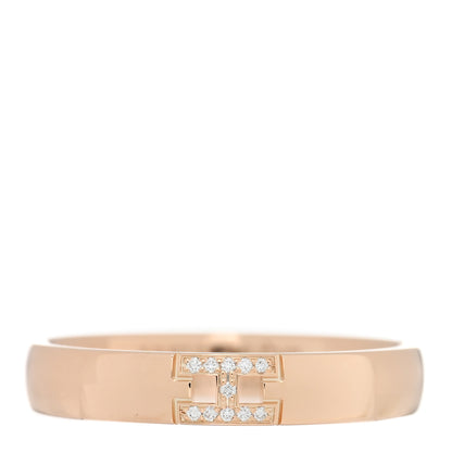 Hermes 18K Rose Gold Diamond Ever Herakles Wedding Band Ring 56 7.75 1 of 5
