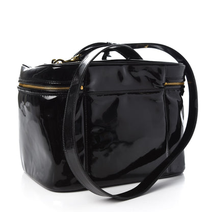 Chanel Patent Large Cosmetic Train Case Black 4 of 8