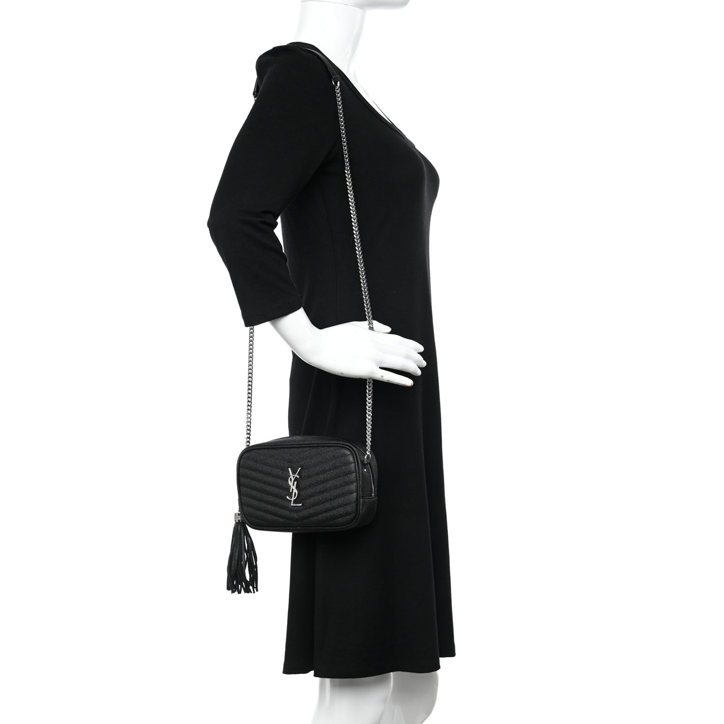 Grain De Poudre Matelasse Monogram Mini Lou Camera Bag Black