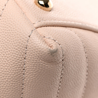 Chanel Lizard Embossed Caviar Chevron Quilted Small Coco Handle Flap Beige 13 of 17