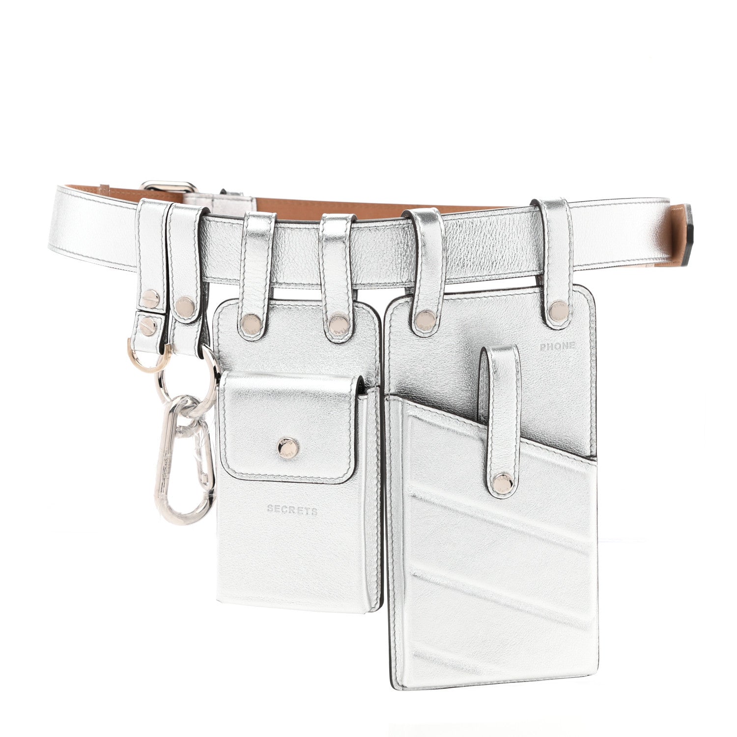 Fendi Vitello Catalan Mirror Multi Accessory Belt Argento 1 of 10