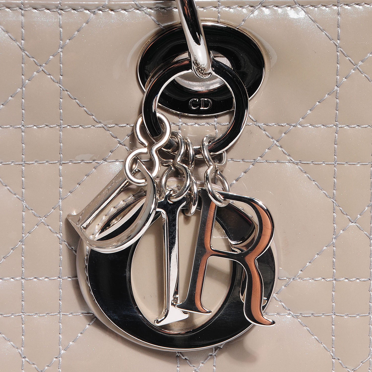 Christian Dior Patent Cannage Medium Lady Dior Grey 6 of 9