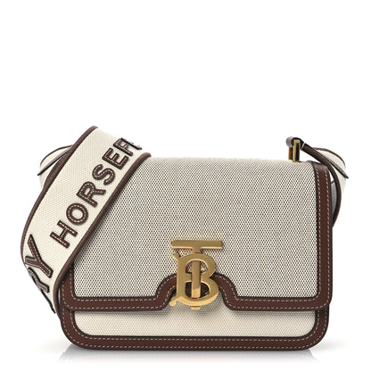 Burberry Canvas Calfskin Small TB Bag Natural 1 of 12
