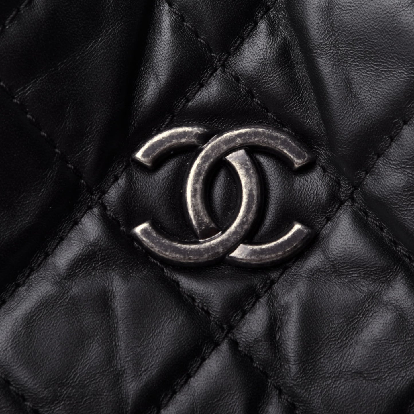 Aged Calfskin Quilted Small Gabrielle Backpack Black