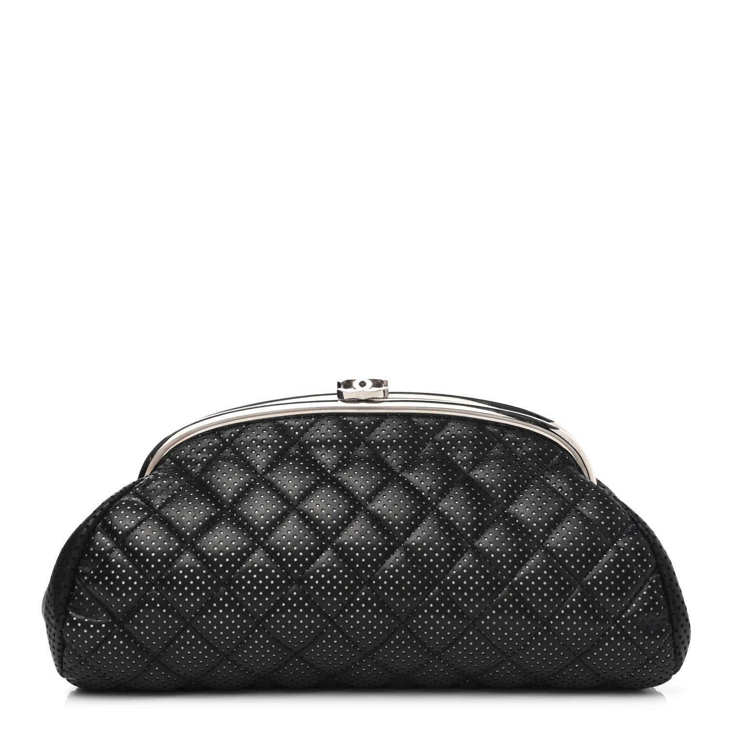 Chanel Lambskin Perforated Timeless Clutch Black 2 of 16