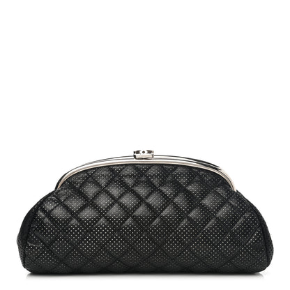 Chanel Lambskin Perforated Timeless Clutch Black 2 of 16