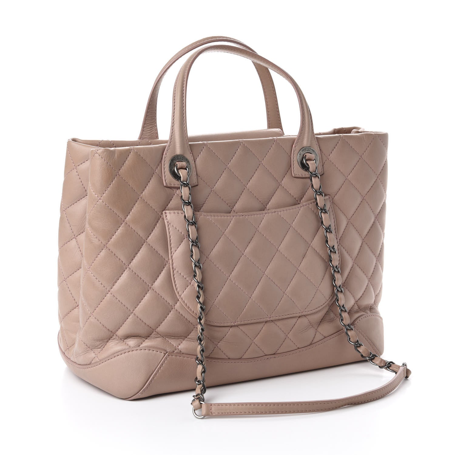 Chanel Calfskin Quilted Small Easy Shopping Tote Light Pink 3 of 18