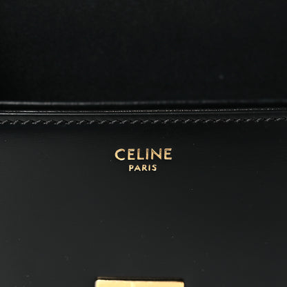 Celine Shiny Calfskin Triomphe Shoulder Bag Black 6 of 9