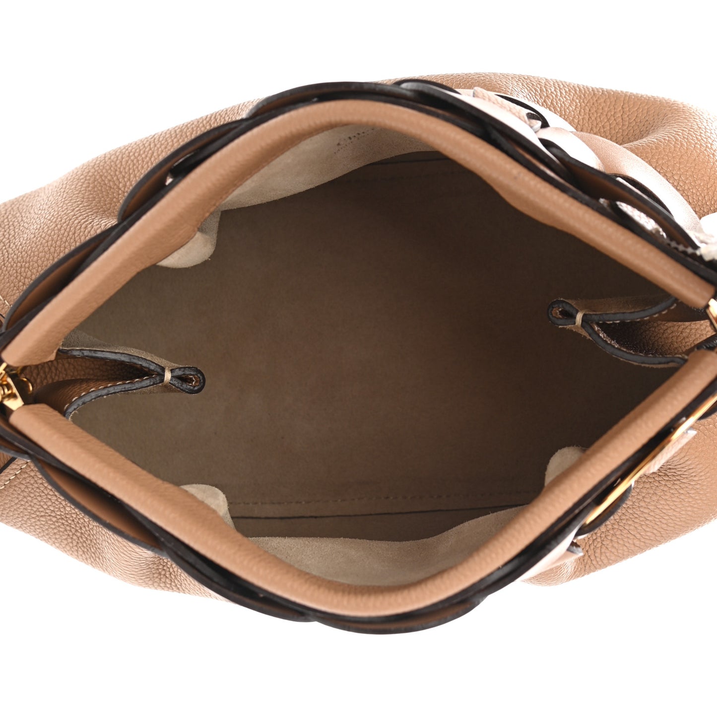 Grained Calfskin Darryl Clutch Cement Brown