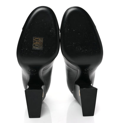 Chanel Shiny Goatskin Pearls Cap Toe Open Slingback Pumps 39.5 Black 5 of 8
