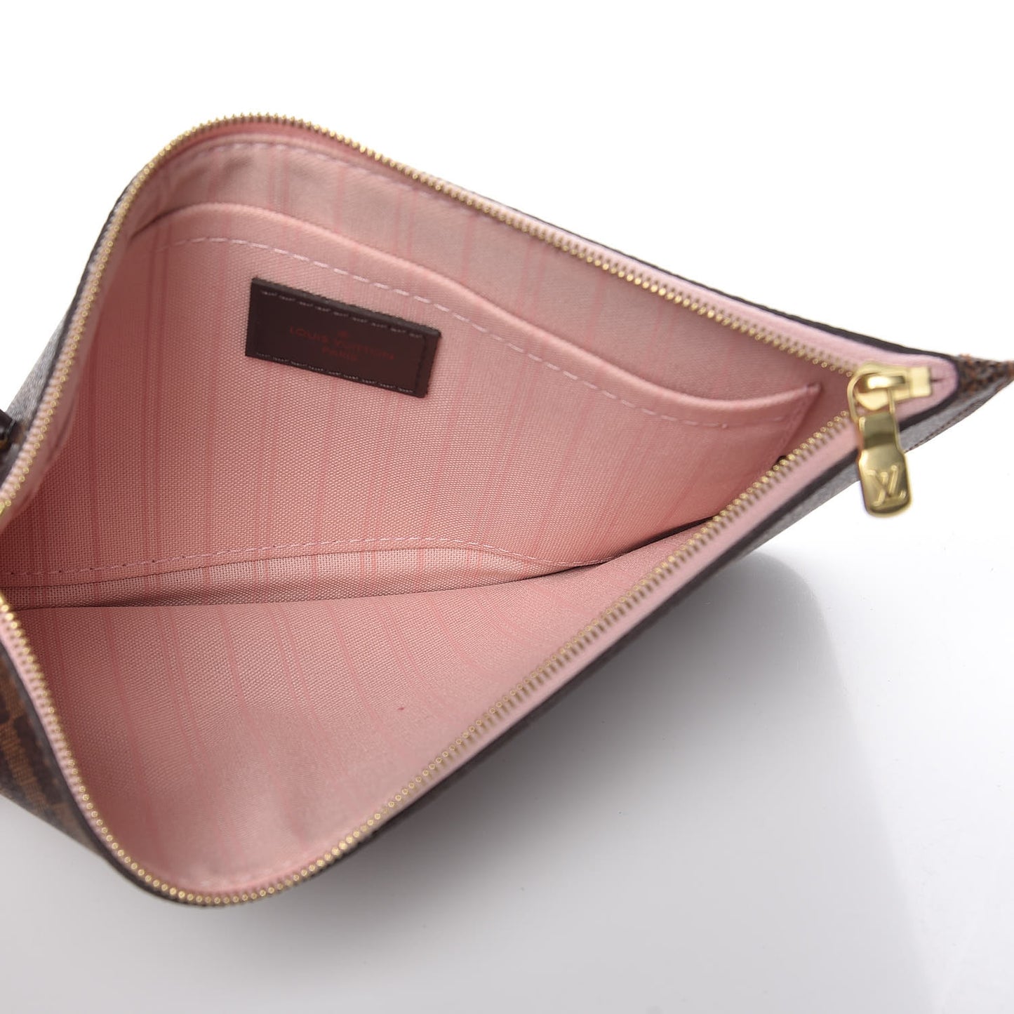 Damier Ebene Neverfull MM GM Pochette Rose Ballerine