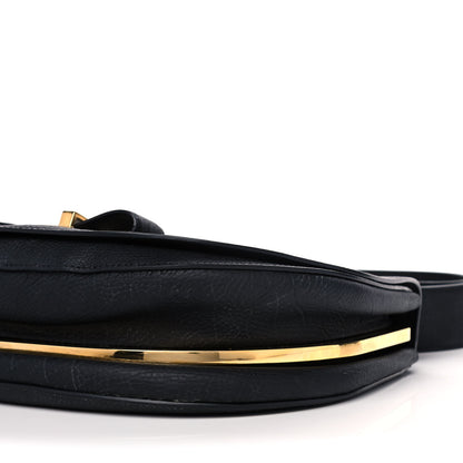 Delvaux Crispy Calfskin Le Mutin MM Saddle Bag Black 11 of 12