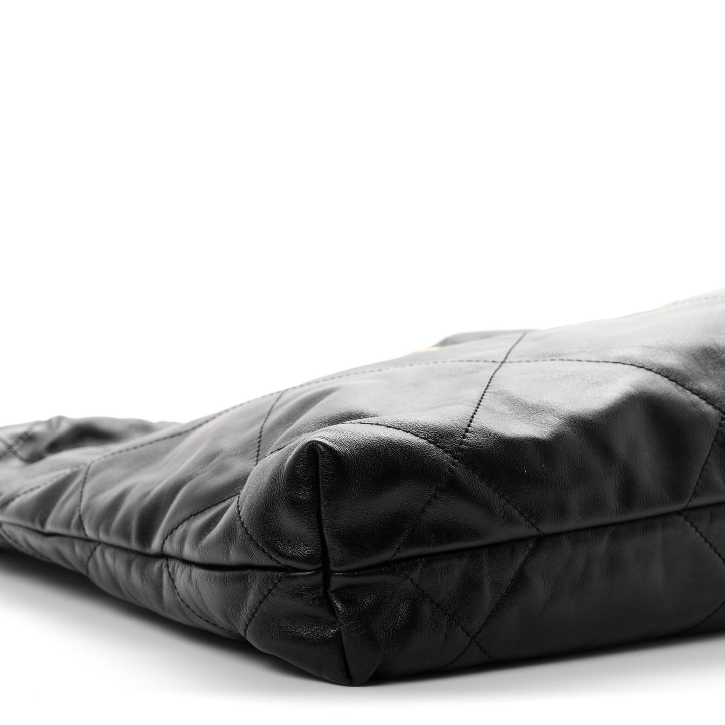 Shiny Calfskin Quilted Small Chanel 22 Black