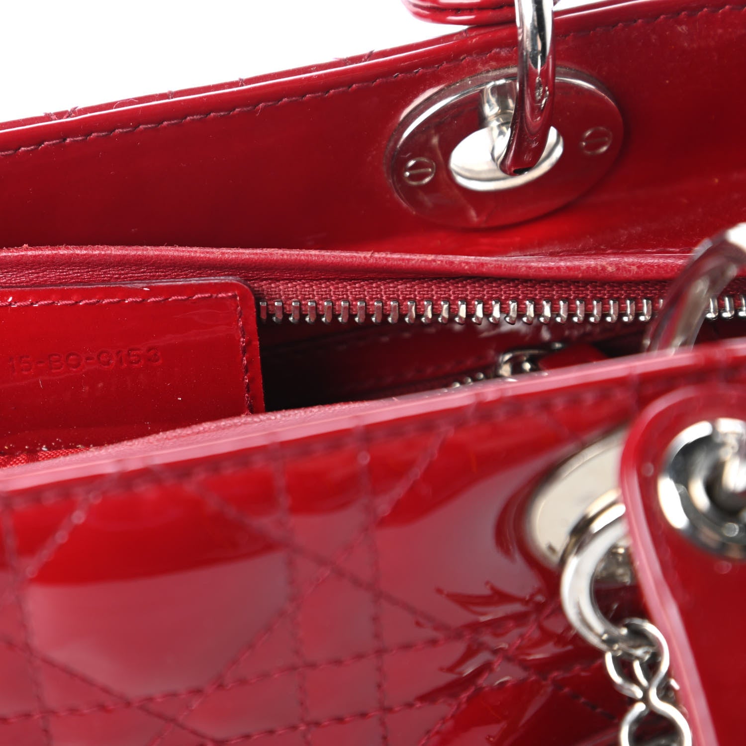 Christian Dior Patent Cannage Medium Lady Dior Red 9 of 10