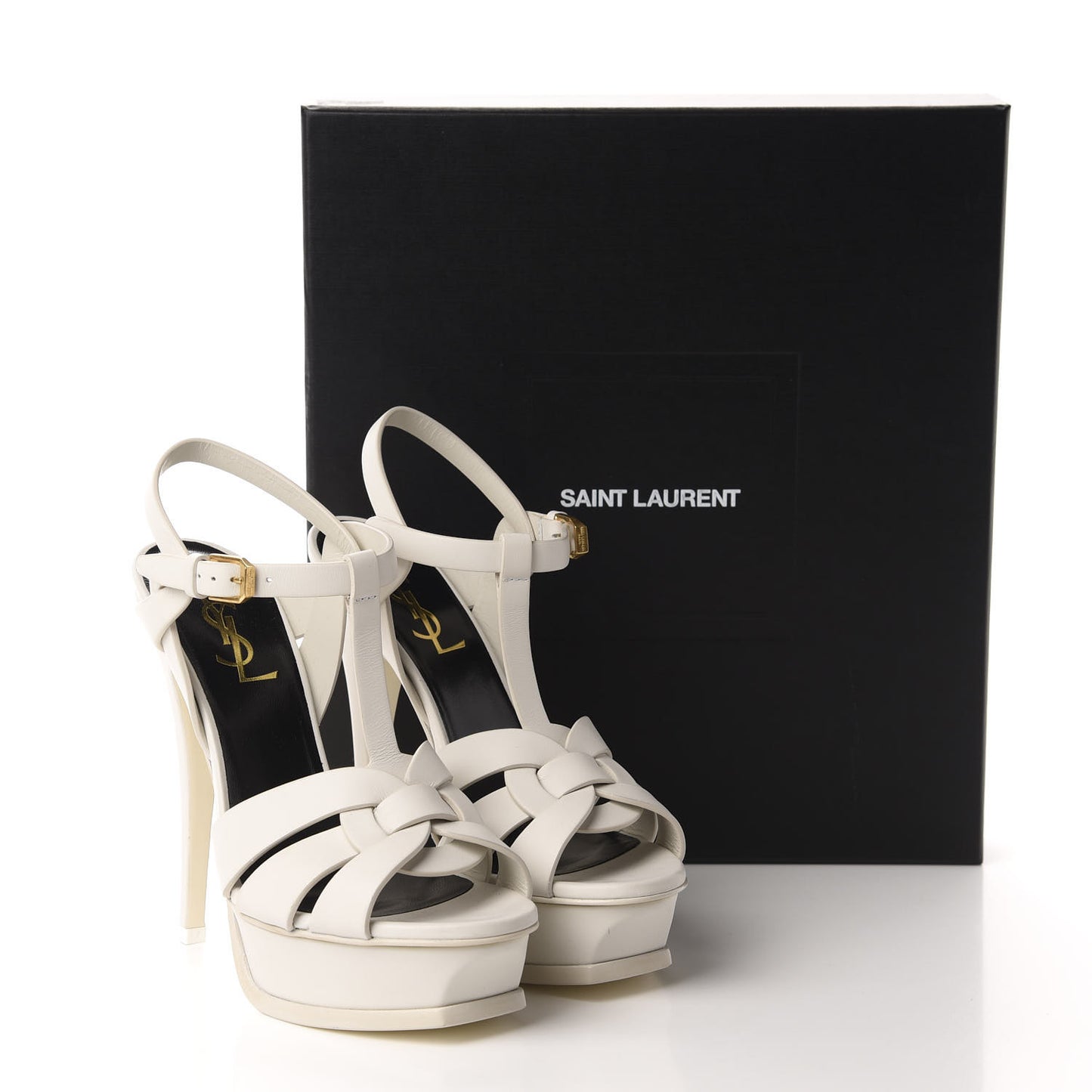 Calfskin Tribute 105 Platform Sandals 36 Porcellana