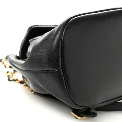 Chanel Lambskin Quilted Daily Friend Drawstring Backpack Black 9 of 10