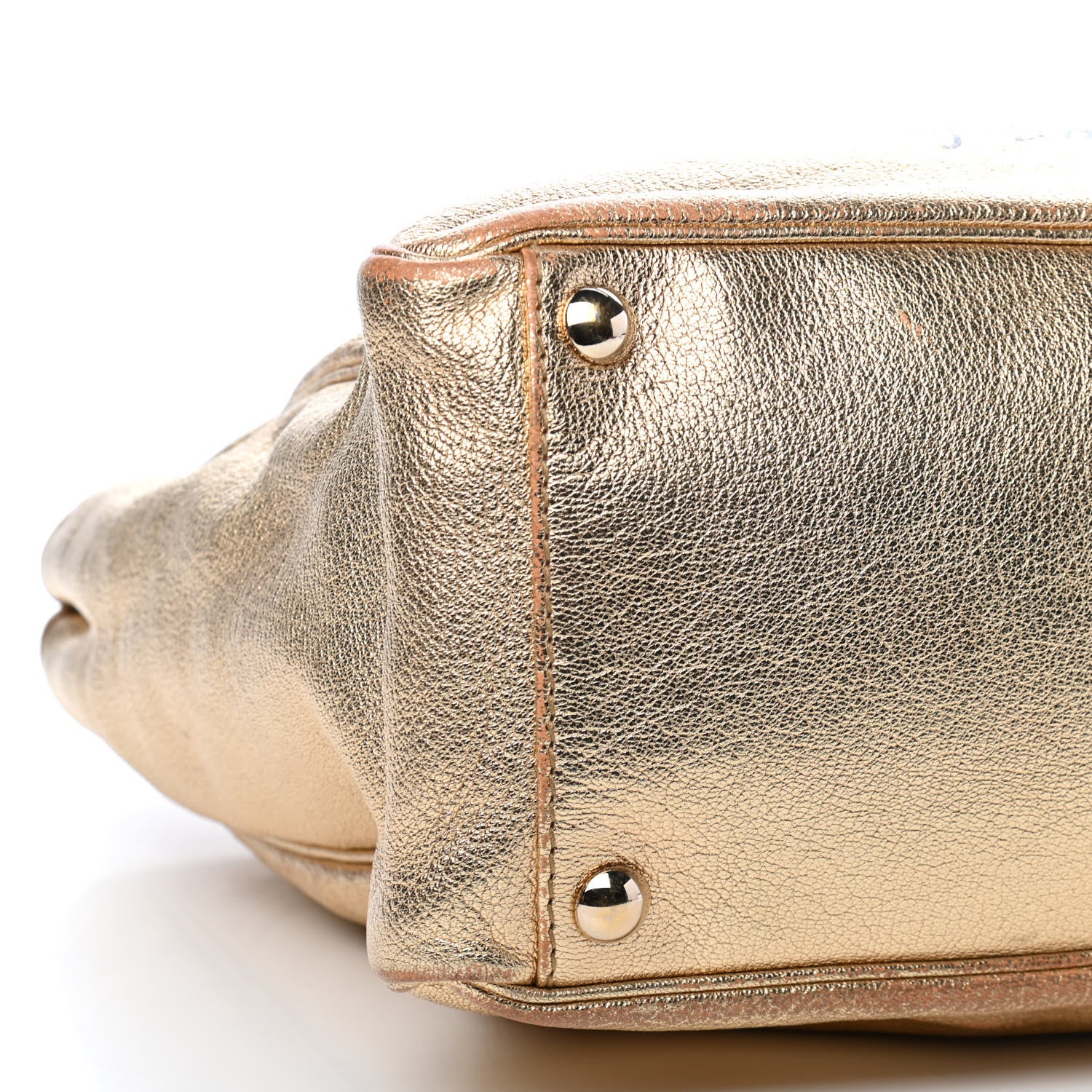 Saint Laurent Metallic Textured Patent Large Y-Mail Tote Gold 8 of 15