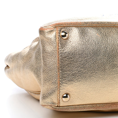 Saint Laurent Metallic Textured Patent Large Y-Mail Tote Gold 8 of 15