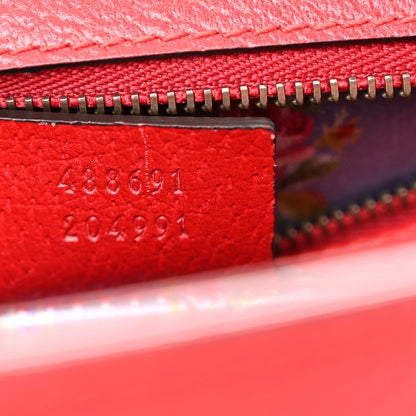 Gucci Calfskin Bamboo Web Medium Falena Moth Top Handle Bag Hibiscus Red 7 of 13