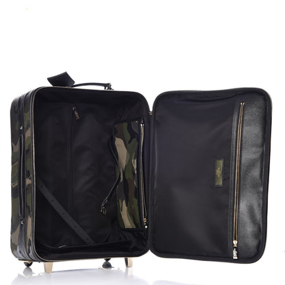 Valentino Garavani Nappa Canvas Camouflage Rolling Luggage Green 5 of 9