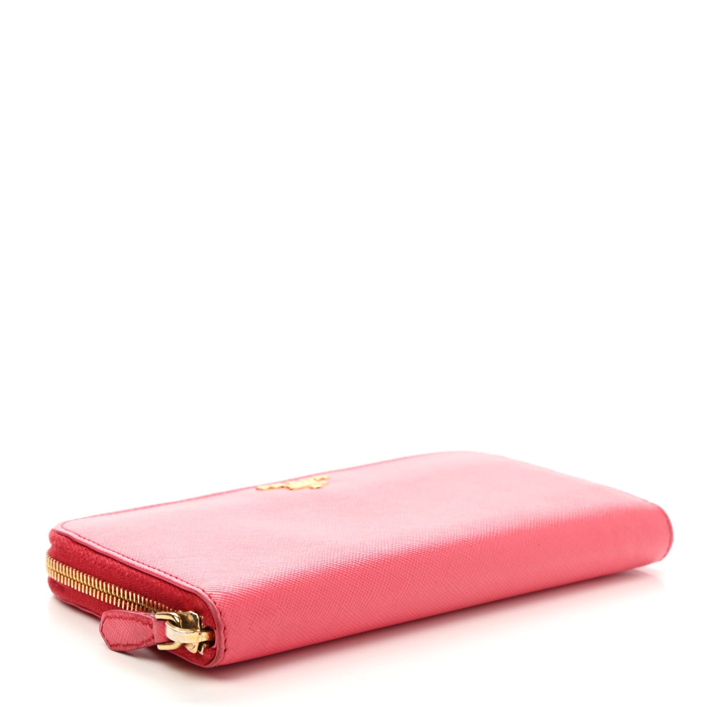 Saffiano Metal Zip Wallet Fragola