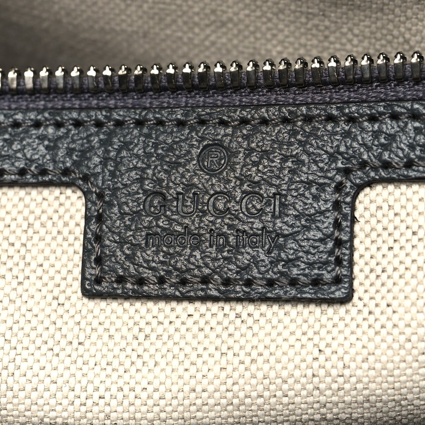 GG Supreme Monogram Textured Dollar Calfskin Large Ophidia Tote Bag Grey Black Graphite Grey