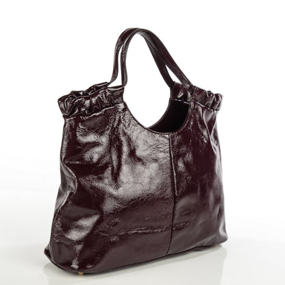 Saint Laurent Patent Belle de Jour Cabas Tote Amarena 3 of 7
