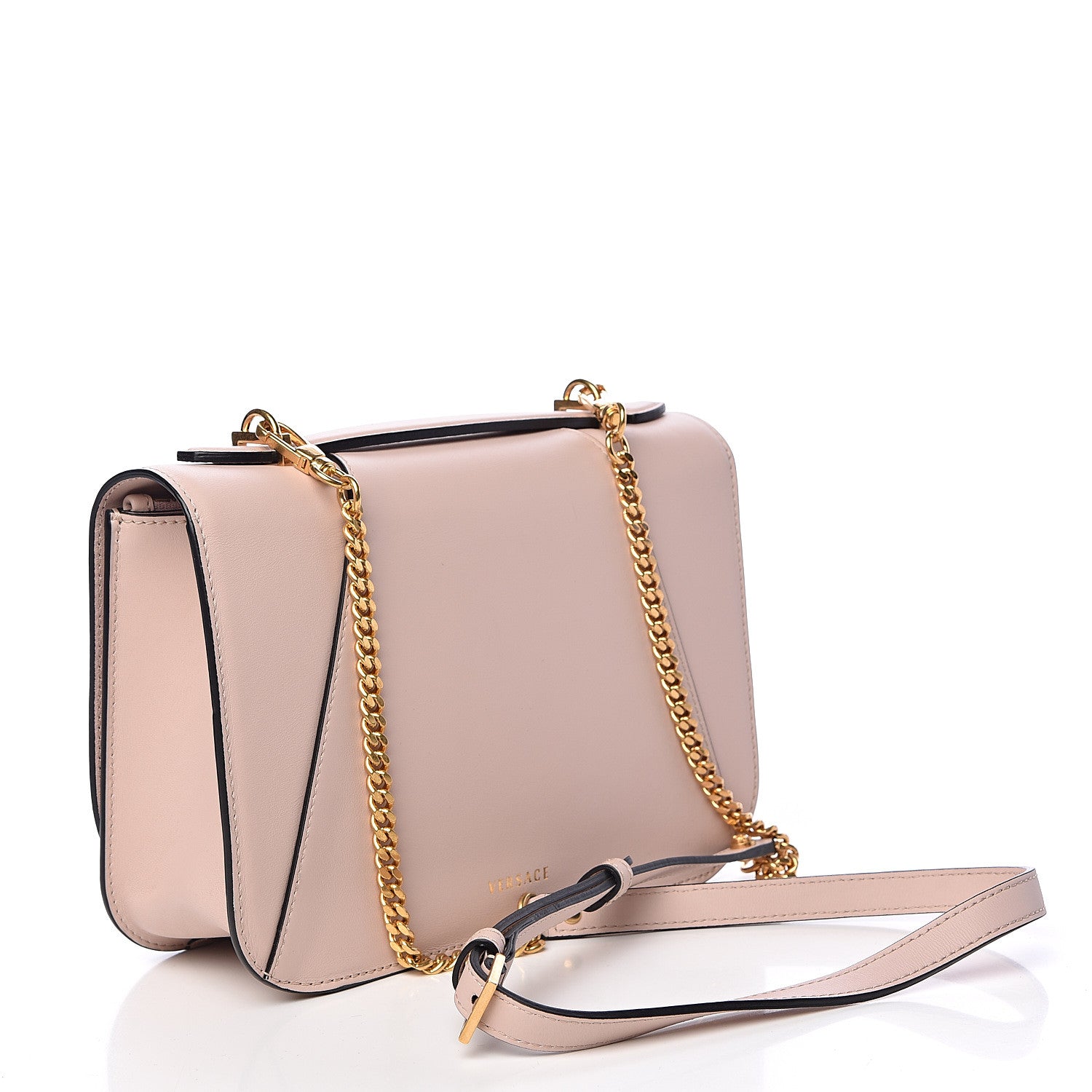 Versace Vitello Barocco Virtus Top Handle Shoulder Bag Pink 3 of 9