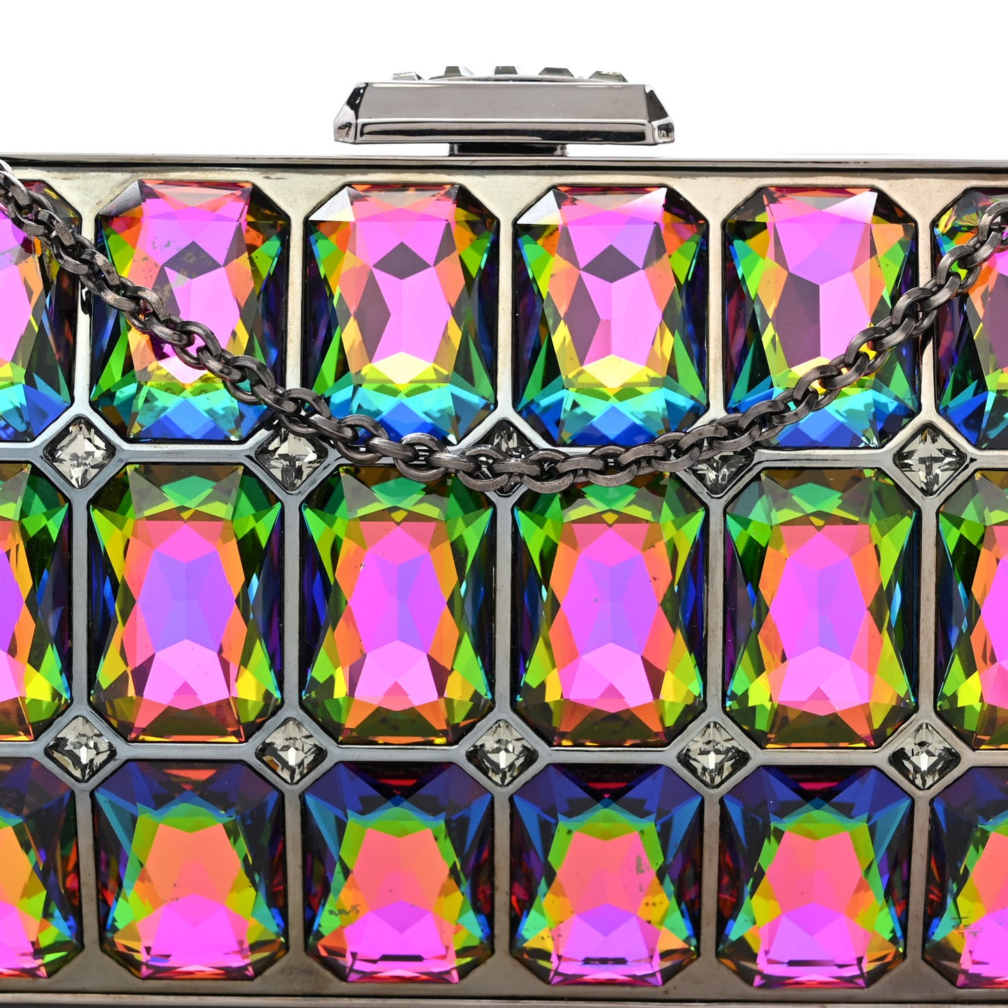 Crystal Minaudiere Clutch Multicolor
