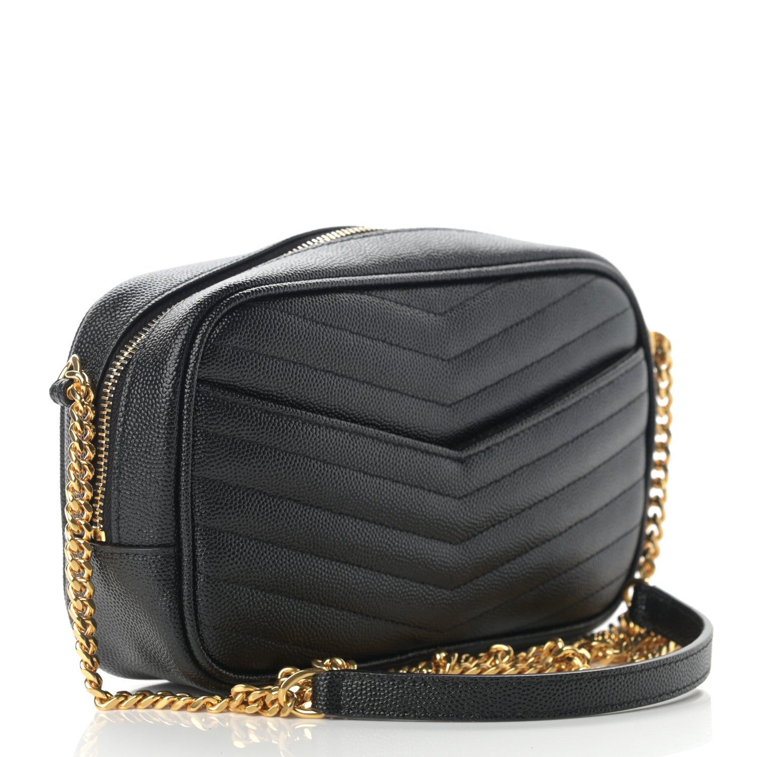 Saint Laurent Grain De Poudre Matelasse Monogram Mini Lou Camera Bag Black 3 of 11