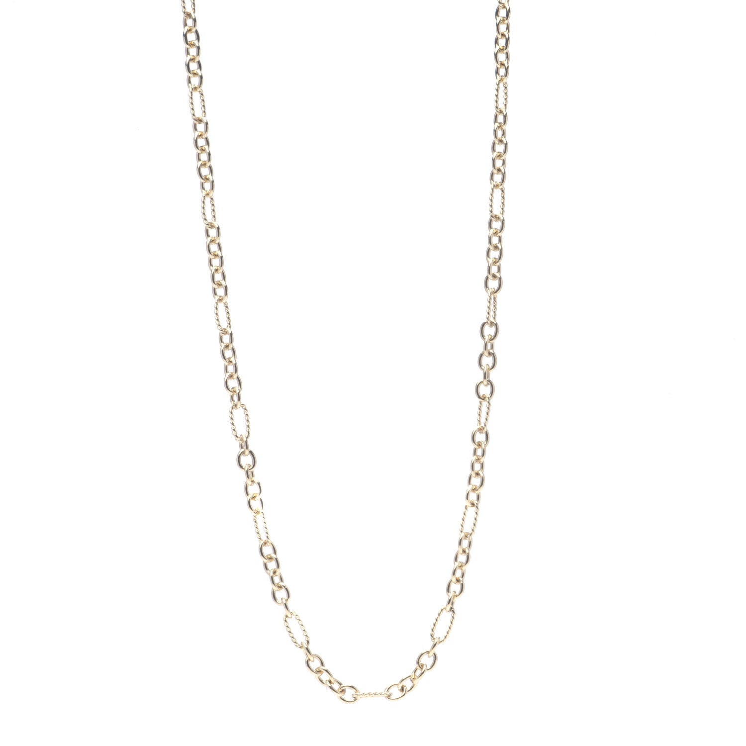 David Yurman 18K Yellow Gold Figaro Chain Long Necklace 1 of 4