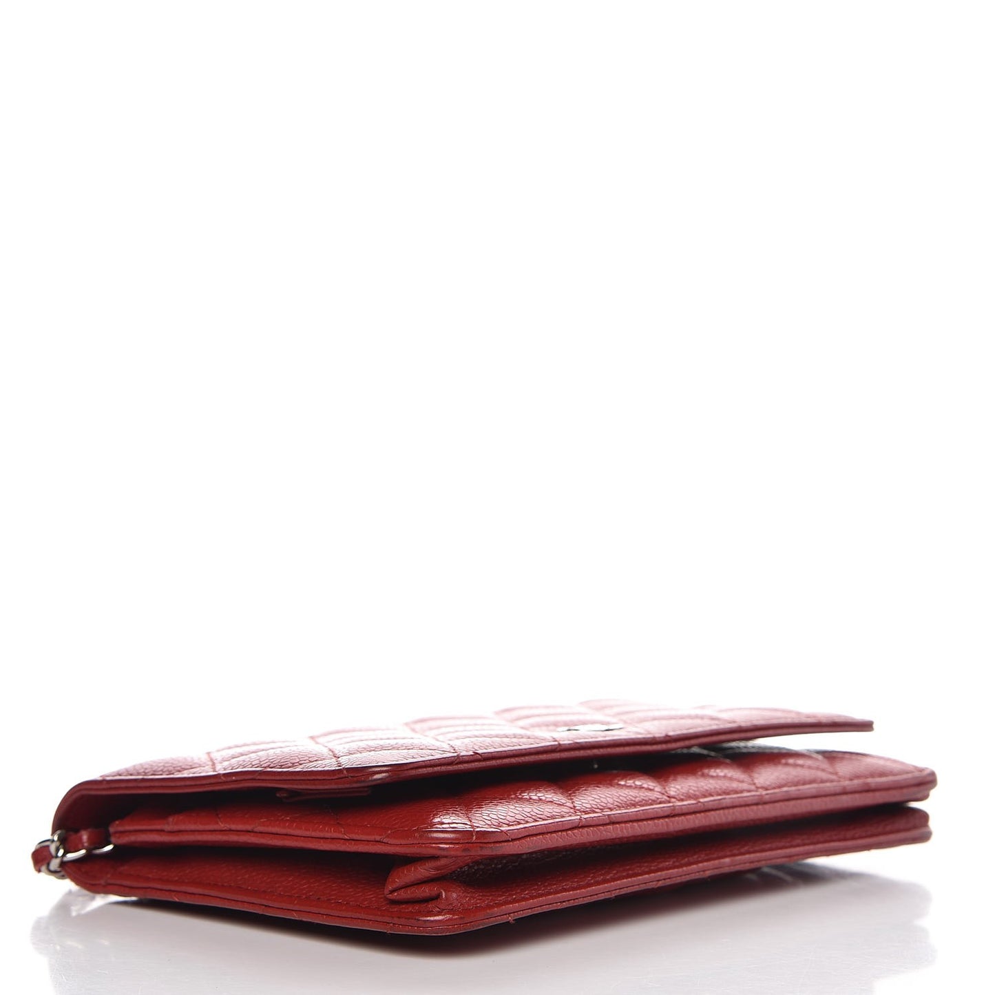 Caviar Quilted Wallet on Chain WOC Red