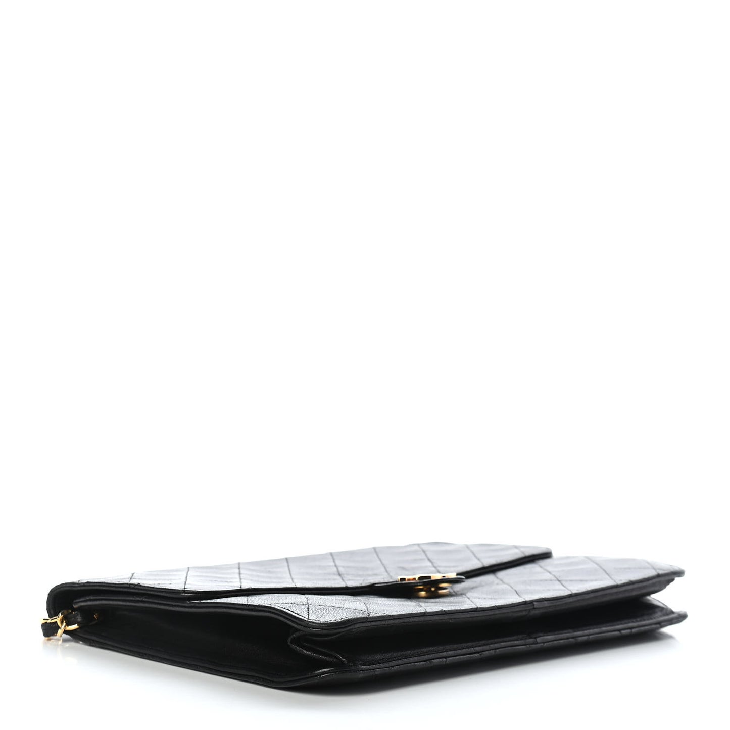 Lambskin Quilted Medium Single Flap Black