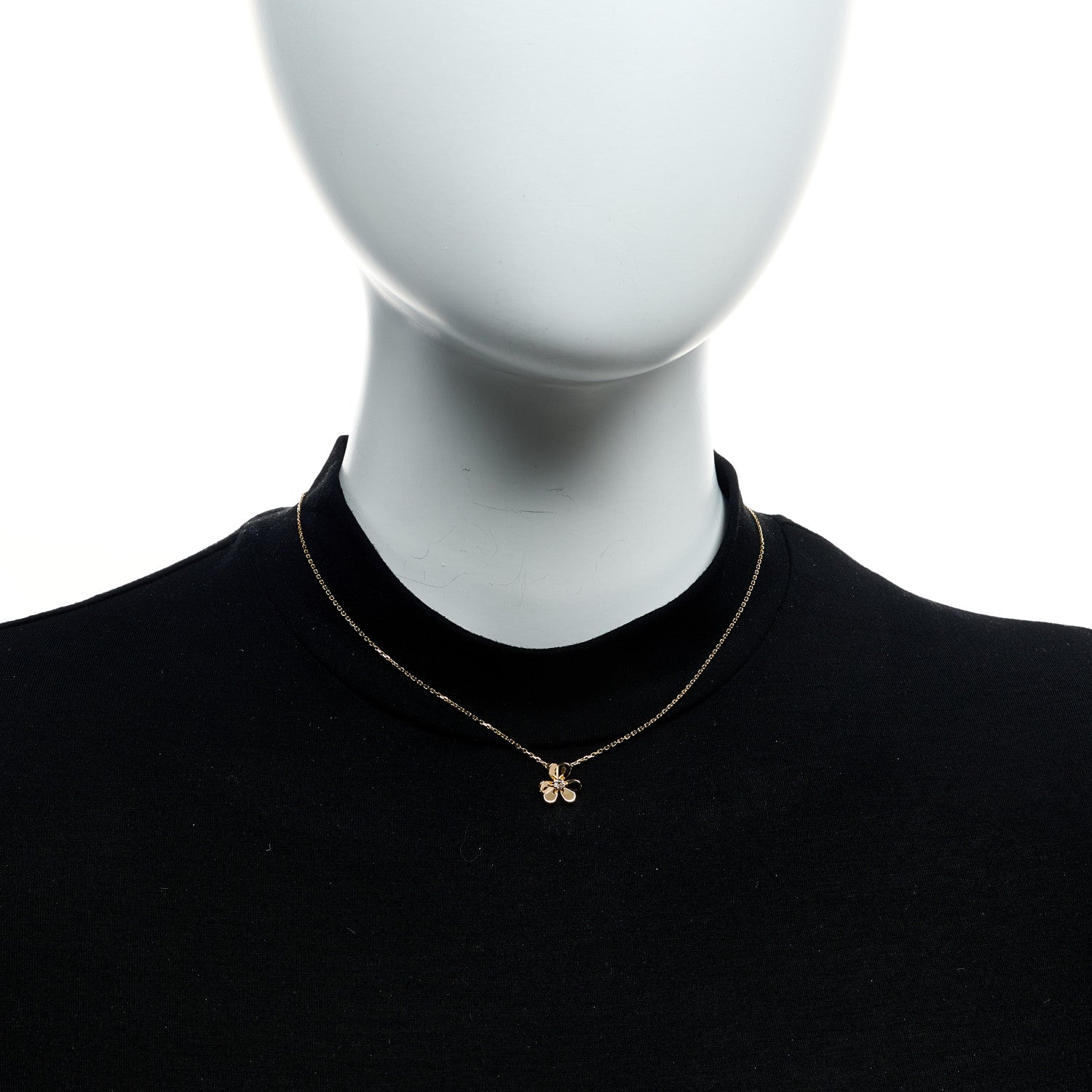 Van Cleef & Arpels 18K Yellow Gold Diamond Mini Frivole Pendant Necklace 6 of 6
