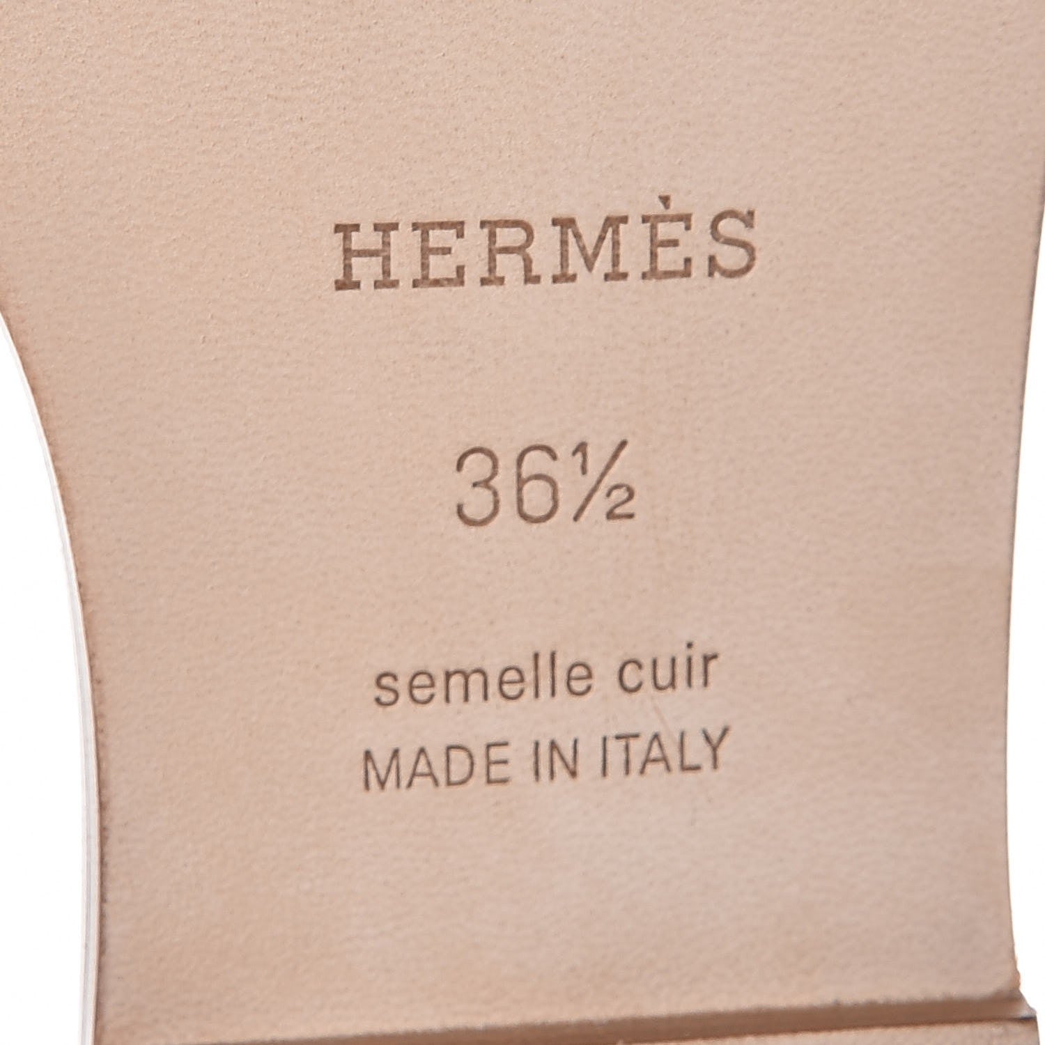 Hermes Box Calfskin Oran Sandals 36.5 White 6 of 9