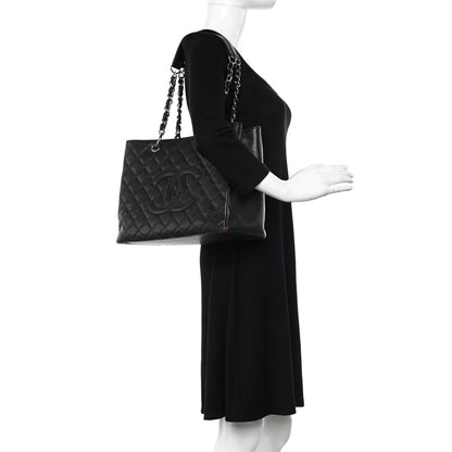 Chanel Caviar Quilted Grand Shopping Tote GST Dark Brown 2 of 11