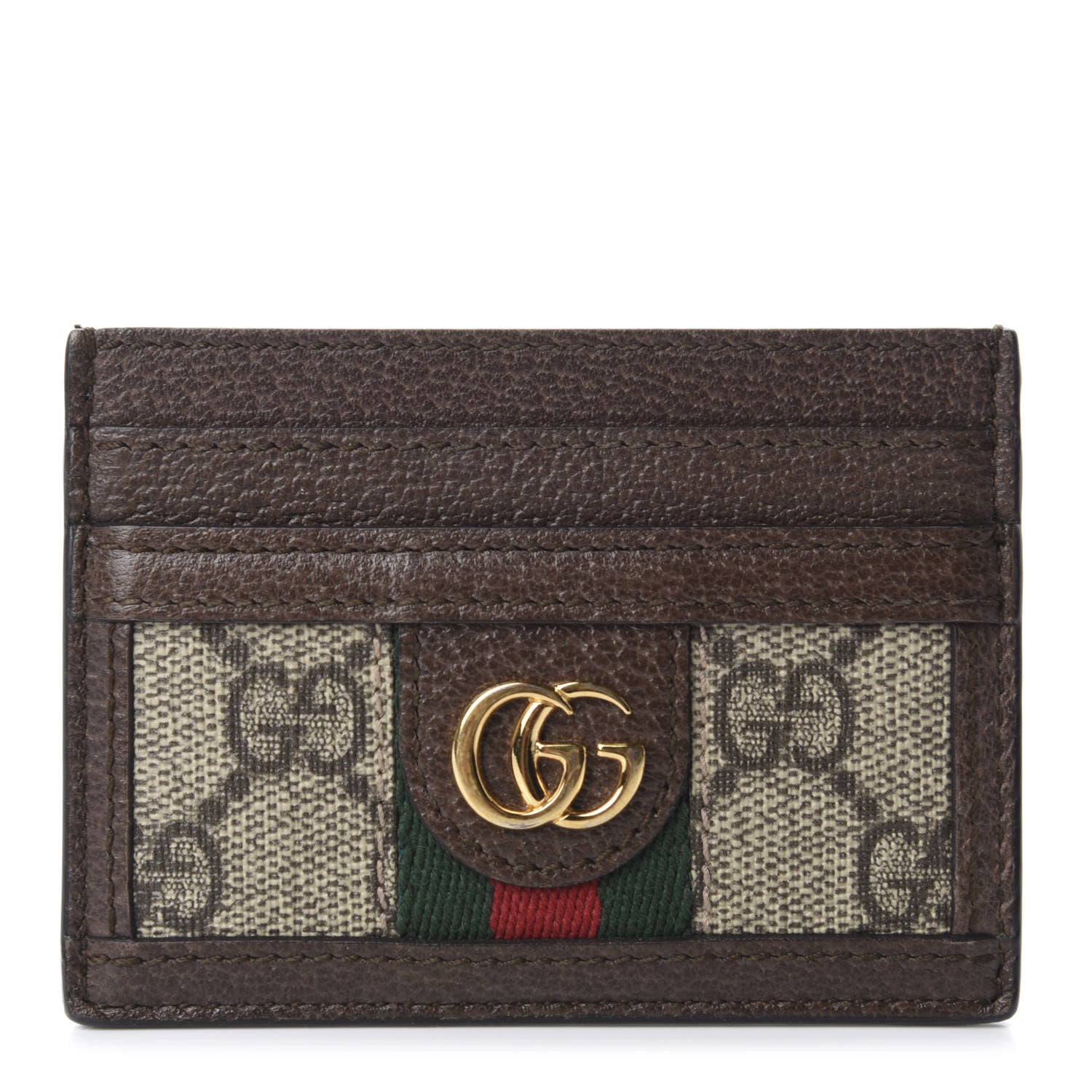 Gucci GG Supreme Monogram Ophidia Card Holder Brown 1 of 6