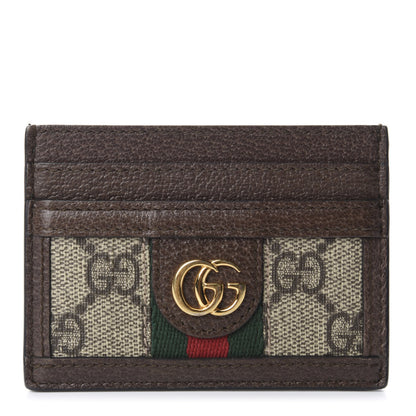Gucci GG Supreme Monogram Ophidia Card Holder Brown 1 of 6