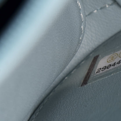 Chanel Caviar Quilted Medium CC Filigree Vanity Case Light Blue 8 of 9