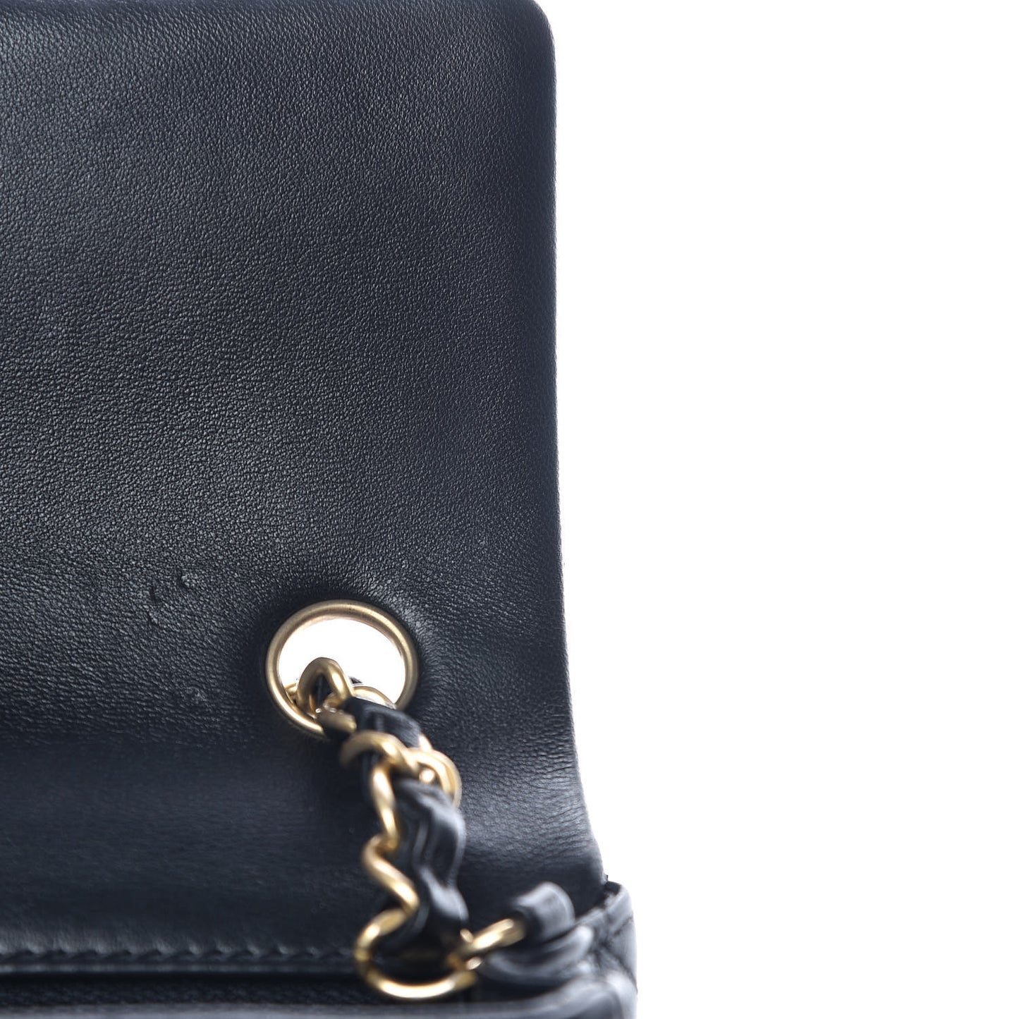 Lambskin Quilted Mini Rectangular Flap Black